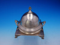 Whiting Sterling Silver Butter Dome Egyptian Revival Lotus 18 ozt #368 (#3612)