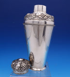 Hungarian Sterling Silver Cocktail Shaker Repoussed Fruit 9 1/2" Tall  (#7812)