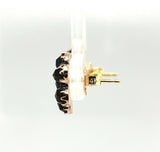 Genuine Natural Bohemian Garnet Small Rosette Stud Earrings (#J5508)