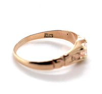 10k Rose Gold Victorian Rose Cut Genuine Natural Diamond Ring (#J5653)