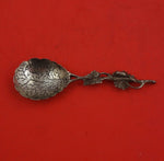 Swedish Sterling by Various Makers Silver Tea Caddy Spoon 3D Leaves 3 7/8"