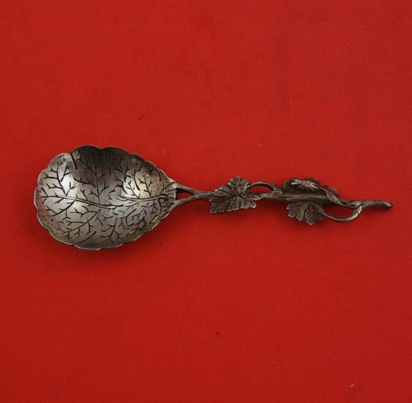 Swedish Sterling by Various Makers Silver Tea Caddy Spoon 3D Leaves 3 7/8"