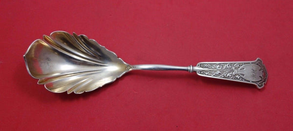 Arabesque by Wendt Sterling Silver Berry Spoon Fluted Dated July 2, 1889 8 1/2"