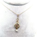 10k Yellow Gold Victorian Diamond Lavaliere Pendant (#J5234)