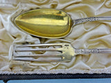 Arabesque by Whiting Silver 2-piece Set in Fitted Box Vermeil Spoon and Fork