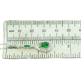 18k White Gold Genuine Natural Emerald and Diamond Deco Style Pendant (#J4717)