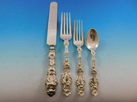 Lily by Whiting Sterling Silver Flatware Set Service 80 Pieces Script Monogram