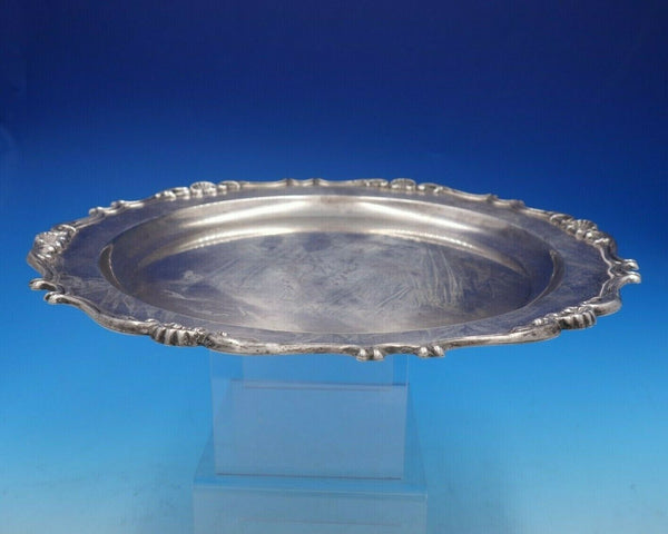 Italian 800 Silver Fish Serving Tray with Shell and Wave Border (#4287)