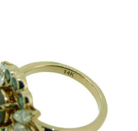 14k Rose Gold Genuine Natural Opal Emerald and Diamond Ring (#J4775)