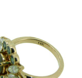 14k Rose Gold Genuine Natural Opal Emerald and Diamond Ring (#J4775)