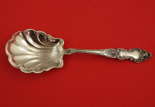 Meadow Rose by Wallace Sterling Silver Berry Spoon fluted 9"