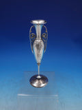 Ivy by Gorham Coin Silver Bud Vase Cast Ivy Handles Hand Engraved 8" (#6725)