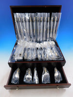 Aegean Weave Gold by Wallace Sterling Silver Flatware Set 12 Service 65 pcs New