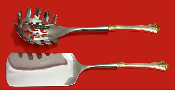 Regency Shell Gold by Lunt Sterling Italian Pasta Server Set 2pc HHWS  Custom