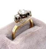 Victorian 18k Yellow Gold Rose Cut Genuine Natural Diamond Ring (#J5009)