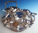 Plymouth Engraved by Gorham Sterling Silver 5pc Tea Set w/SP Tray (#1024)