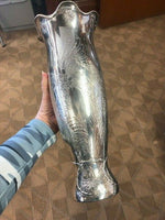 La Fantasy by Whiting Sterling Silver Tall Vase Acid Etched Figural Sea (#4663)