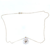 14k Yellow Gold Freshwater Pearls and Sapphire Daisy Pendant Jewelry (#J4957)