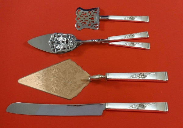 Classic Rose by Reed and Barton Sterling Silver Dessert Serving Set 4pc Custom