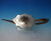 Benjamin Mountigue English Georgian Sterling Silver Tea Pot w/Swags Wood (#5374)