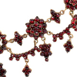 Genuine Natural Bohemian Garnet Necklace w/ Eleven Drops and Four Swags (#J5576)