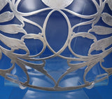 Glass Trivet Plate with Sterling Silver Overlay 9 7/8" in Diameter (#6815-2)