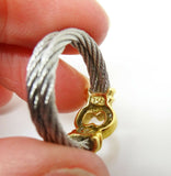Charriol 18k Yellow and Steel Genuine Natural Diamond Ring (#J3230)