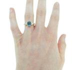 14k Yellow Gold Fine 1.38ct Genuine Natural Aquamarine and Diamond Ring (#J4644)