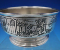 William Kerr Sterling Silver Child's Set 2pc Acid Etched w/ Nursery Rhymes #5248
