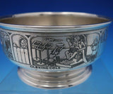 William Kerr Sterling Silver Child's Set 2pc Acid Etched w/ Nursery Rhymes #5248