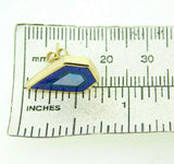 14k Gold Intarsia Stud Earrings with Genuine Natural Opal Lapis Inlay (#J5073)