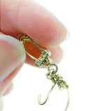 14k Yellow Gold Marquise Genuine Natural Citrine Wire Drop Earrings (#J1685)