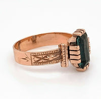 10k Rose Gold Victorian Ring 1.56ct Green Genuine Natural Tourmaline (#J4834)