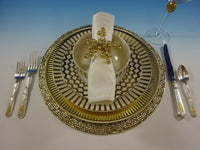 Saint Dunstan Chased Gold by Gorham Sterling Silver Flatware Set 32 Pcs R Mono