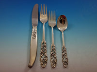 Tele by Mylius Brodrene Silver Flatware Set Service 110 pcs Norwegian Pierced