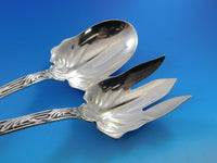 Chrysanthemum by Tiffany and Co Sterling Silver Salad Serving Set 2pc Original