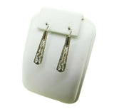 14k White Gold Art Deco Filigree Earrings Wire Hooks (#J4811)