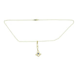 10k Yellow Gold Lavaliere Pendant with Blue Glass and Pearl (#J4762)