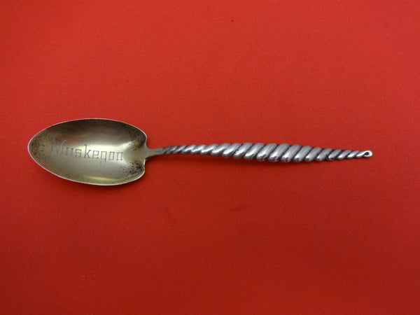 Oval Twist by Whiting Sterling Silver Demitasse Spoon Souvenir "Muskegon" GW 4"