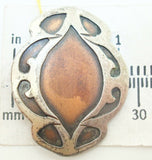 Arts and Crafts Heintz Sterling and Copper Pin (#J2520)