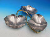 Lodhi Garden by Michael Aram  Stainless Steel & Brass Lily Pad Triple Dish - New