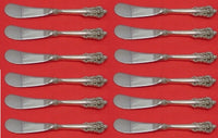 Grande Baroque by Wallace Sterling Silver Butter Spreader HH WS Paddle Set 12 pc