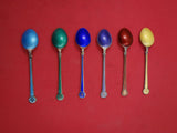 David Andersen Norwegian Sterling Silver Demitasse Spoon set of 6 vermeil 3 3/4"
