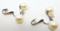 14k Gold Pearl Earrings with .26ct Diamonds (#J3439)