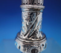 English Georgian Sterling Silver Pepper Shaker Hand Engraved w/Flowers (#6819-2)