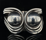 Modernist Handwrought Sterling Hinged Bracelet Jewelry (#J5971)