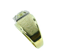 14k Yellow Gold and Platinum Men's Genuine Natural Aquamarine Ring (#J4724)