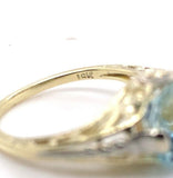2.41ct Genuine Natural Aquamarine 14k and 18k Gold Filigree Ring (#J5776)