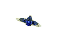14K Gold Ring with Large 1.03ct Pear Shaped Genuine Natural Sapphire (#J555)
