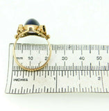 14k Yellow Gold Large Retro Russian Genuine Natural Amethyst Ring (#J5054)